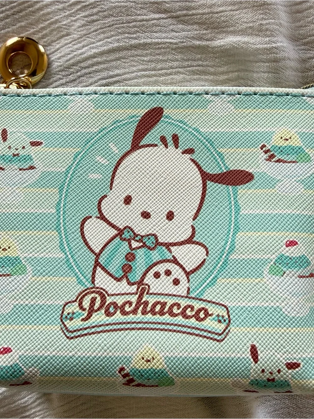 Sanrio Pochacco Mint Green and White Coin Purse - Picture 1 of 5